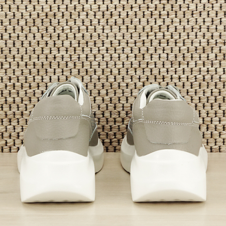 Sneakers piele naturala Aniela gri [4]