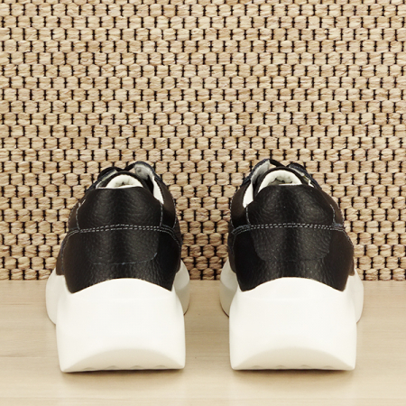Sneakers piele naturala Aniela negru [5]