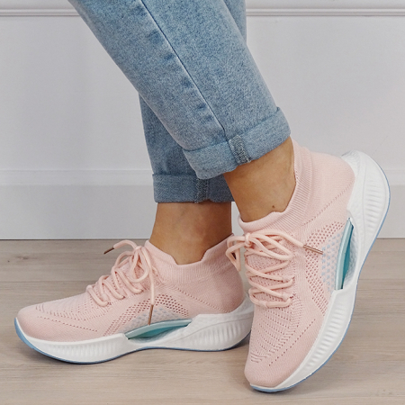 Pantofi - Sneakers roz tip soseta cu platforma 7561 M4