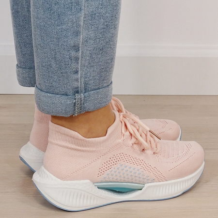 Sneakers roz tip soseta cu platforma 7561 M4 [4]
