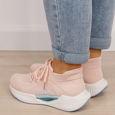 Sneakers roz tip soseta cu platforma 7561 M4 [2]