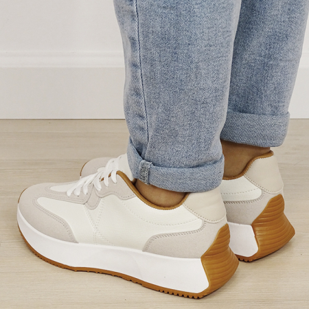 Sneakersi albi din piele naturala DCX1605 M3 [2]