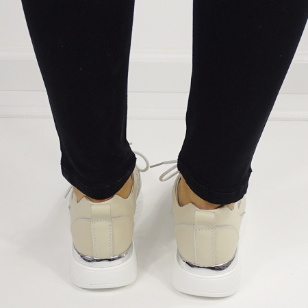 Sneakersi bej din piele naturala 5108 M7 [3]
