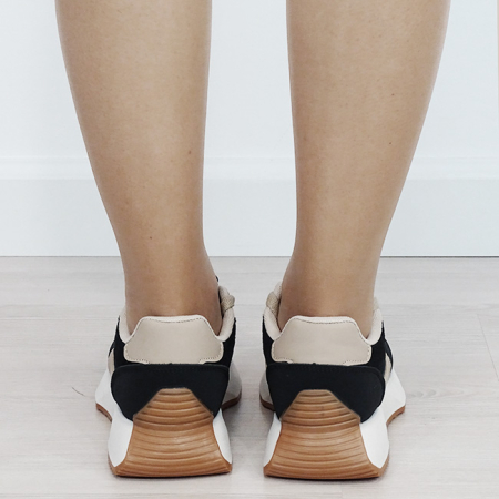 Sneakersi dama negru/taupe cu talpa groasa 9013 M2 [3]