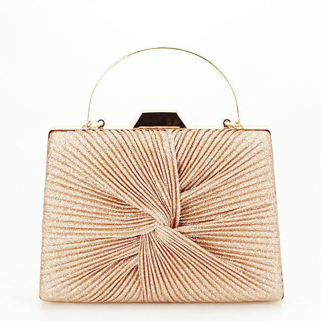 Geanta clutch sampanie cu sclipici BJH-22706 05 Sampanie