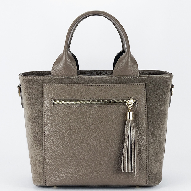 Geanta taupe medie din piele naturala 1918 M9 Maro taupe