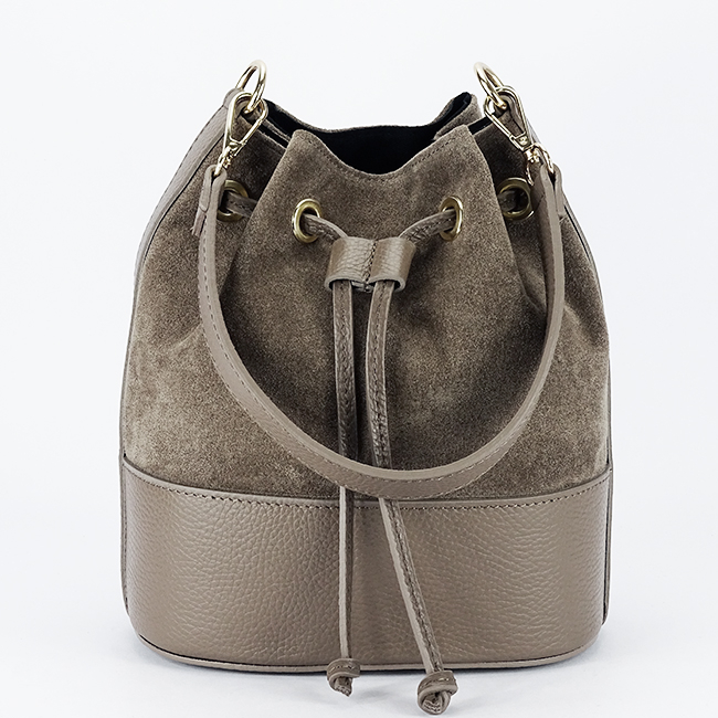 Geanta taupe tip sac din piele naturala 1313 M9 Maro taupe