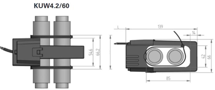 Transformator de curent Janitza KUW4.2/60 1000/5A deschidere 42x84mm [3]