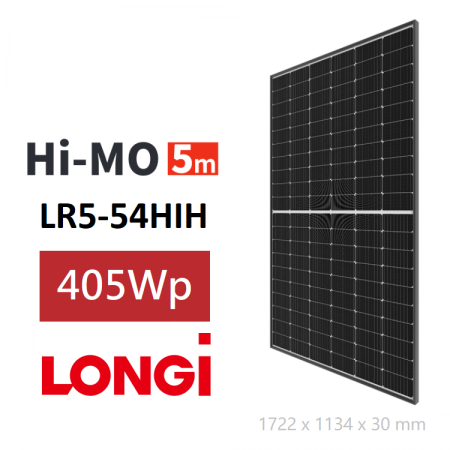 Panouri fotovoltaice - Panou Fotovoltaic LONGi LR5-54HIH-405M 405Wp Monocristalin BlackFrame