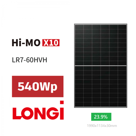 Panouri fotovoltaice - Panou Fotovoltaic LONGi LR7-60HVH-540M HiMO X10 540Wp Monocristalin BlackFrame