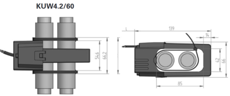 Transformator de curent Janitza KUW4.2/60 1000/5A deschidere 42x84mm [2]