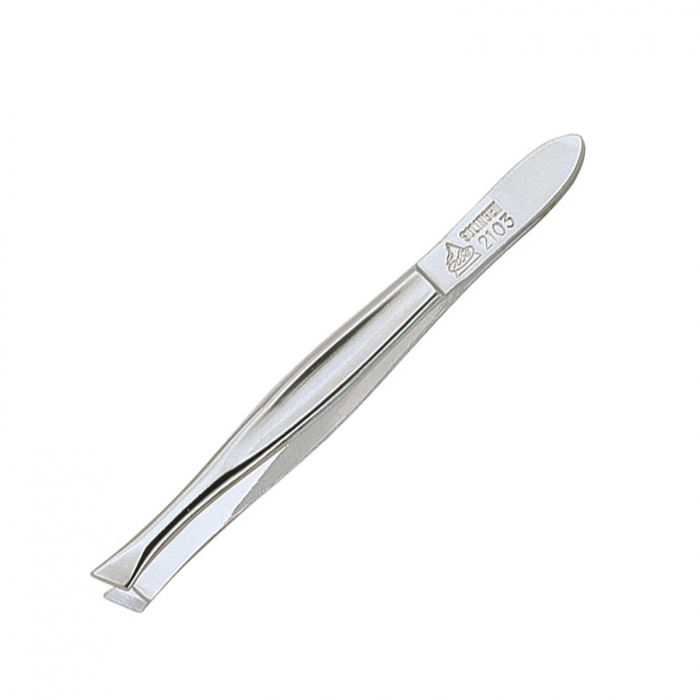 Pensetă cu vârf oblic, 8 cm din oțel nichelat [2]