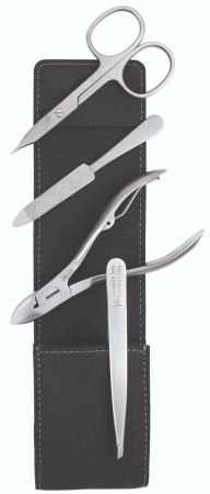 Trusă compactă manichiură-pedichiură, 4 instrumente oțel inoxidabil, seria Hunter, Erbe Solingen [0]