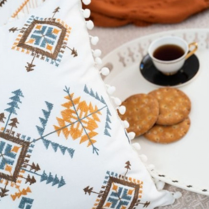 Set 2 Perne decorative broderie 43x43 cm [3]