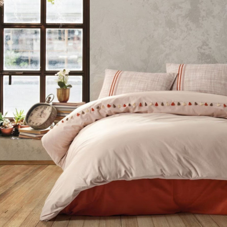 PENTRU PAT - CANDY KAHVE Lenjerie de pat 4 piese 200x220 cm