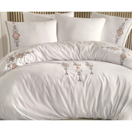 PENTRU PAT - ETHNIC Lenjerie de pat cu broderie, 4 piese 200x220 cm