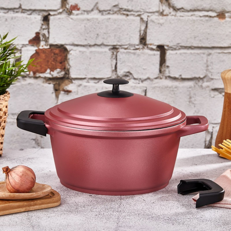 PENTRU GATIT - Cratita granit cu capac, 24 cm