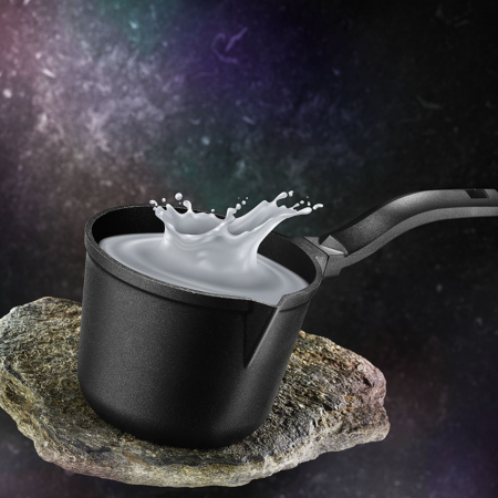 PENTRU GATIT - Oala din granit cu coada, 16 cm