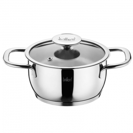 PENTRU GATIT - Oala inox cu capac Perla, D 18 cm