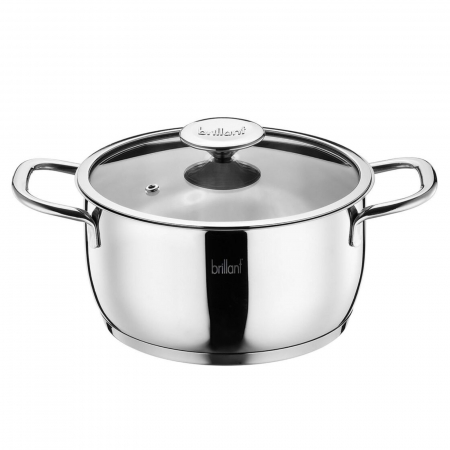 PENTRU GATIT - Oala inox cu capac Perla, D 20 cm
