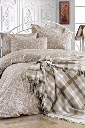 SET Lenjerie de pat MARO + Patura 5 piese 200x220 cm [3]