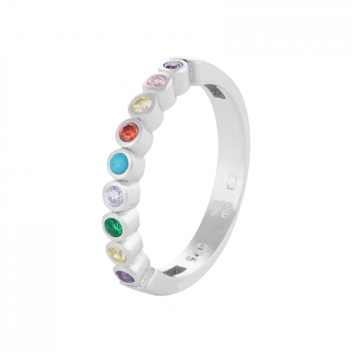 Inel din argint 925 rodiat, Piatra: cubic zirconia, Culoare : multicolor , Sonis Silver [1]