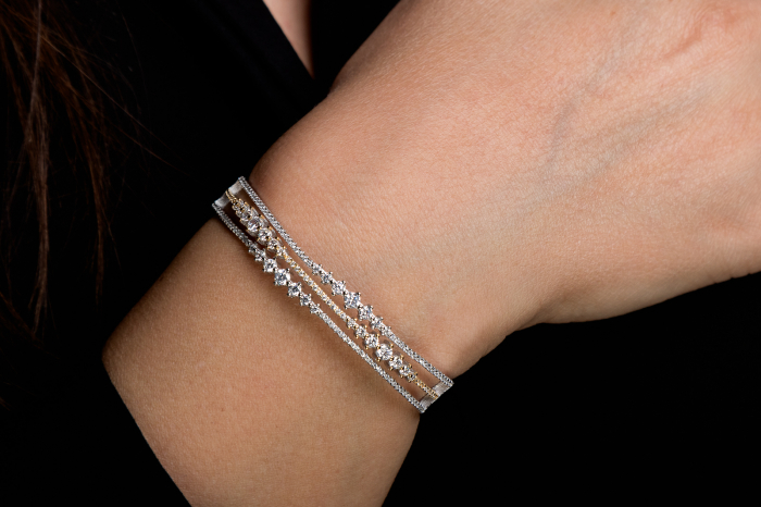 Bratara din argint 925, Piatra: zirconia fatetata si cubic zirconia, Culoare : transparenta , Sonis Silver [3]