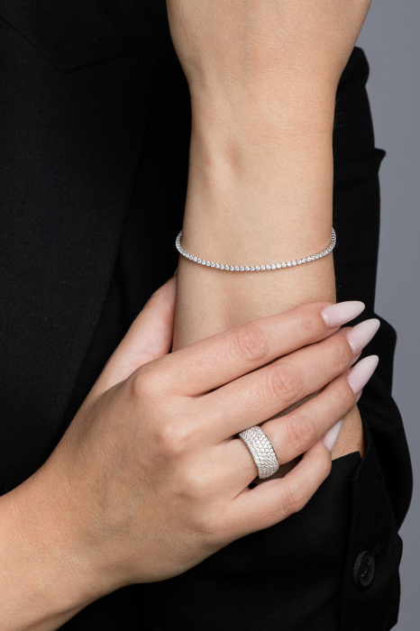 Inel din argint 925 rodiat, Piatra: cubic zirconia, Culoare: transparenta, Sonis Silver [2]