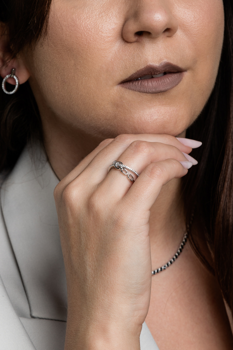 Inel din argint 925 rodiat , Piatra : cubic zirconia , Culoare : transparenta , Sonis Silver [4]