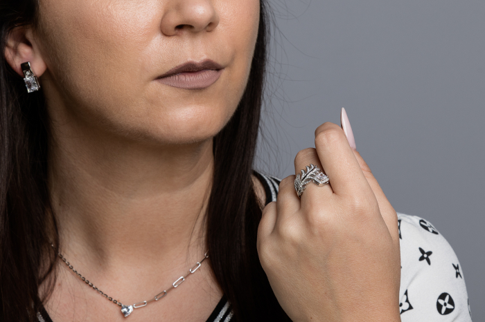 Inel din argint 925 rodiat, Piatra:  zirconia fatetata si cubic zirconia, Culoare: transparenta, Sonis Silver [2]