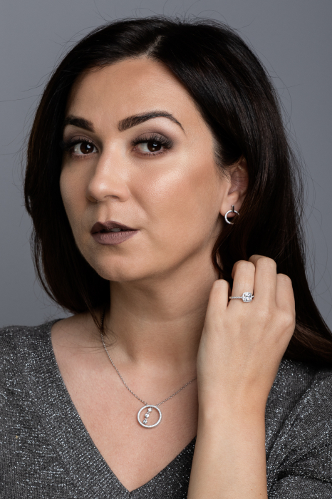 Inel din argint 925 rodiat, Piatra: zirconia fatetata si cubic zirconia,  Culoare: transparenta, Sonis Silver [2]