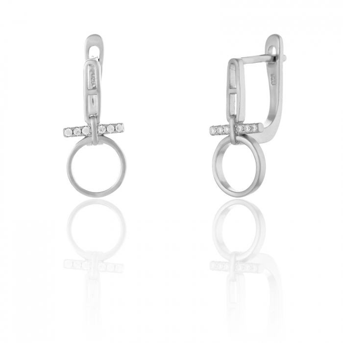 Cercei din argint 925, Piatra: cubic zirconia, Culoare: transparenta, Sonis Silver [1]