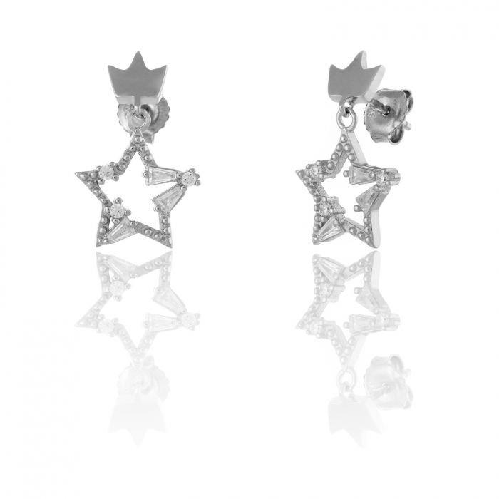 Cercei din argint 925, Piatra: zirconia fatetata si cubic zirconia, Culoare: transparenta, Sonis Silver [1]