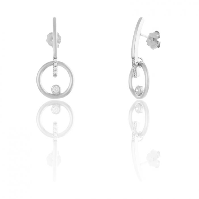 Cercei din argint 925, Piatra: zirconia fatetata, Culoare: transparenta Sonis Silver [1]