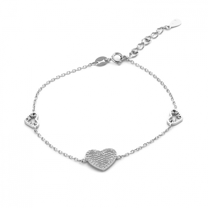 Bratara din argint 925  rodiat , Piatra : cubic zirconia  , Culoare : transparenta , Sonis Slver [1]
