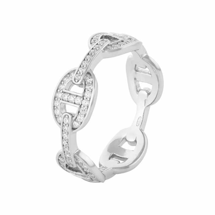Inel din argint 925 rodiat, Piatra: cubic zirconia, Culoare: transparenta, Sonis Silver [1]
