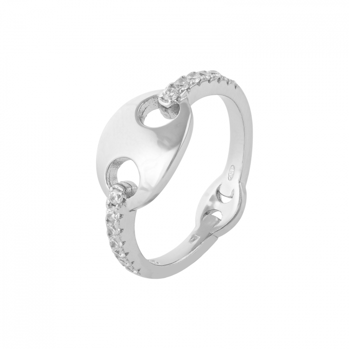 Inel din argint 925 rodiat, Piatra: cubic zirconia, Culoare: transparenta, Sonis Silver [1]