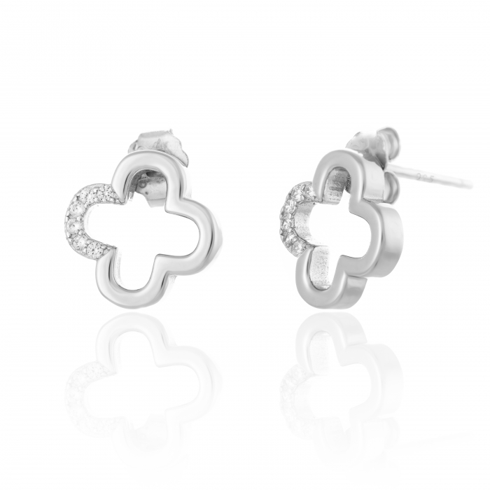 Cercei din argint 925 rodiat, Piatra: cubic zirconia, Culoare: transparenta, Sonis Silver [1]
