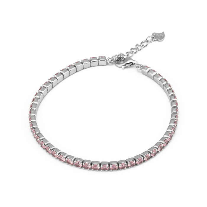 Bratara din argint 925 rodiat ,Piatra : zirconia fatetata , Culoare : roz , Sonis Silver [1]