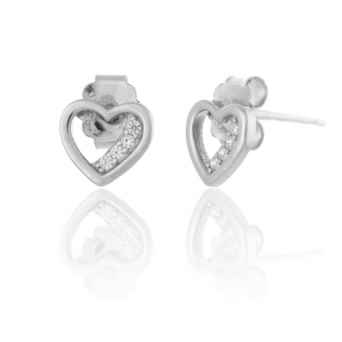 Cercei din argint 925 rodiat, Piatra: cubic zirconia, Culoare: transparenta,Sonis Silver [1]