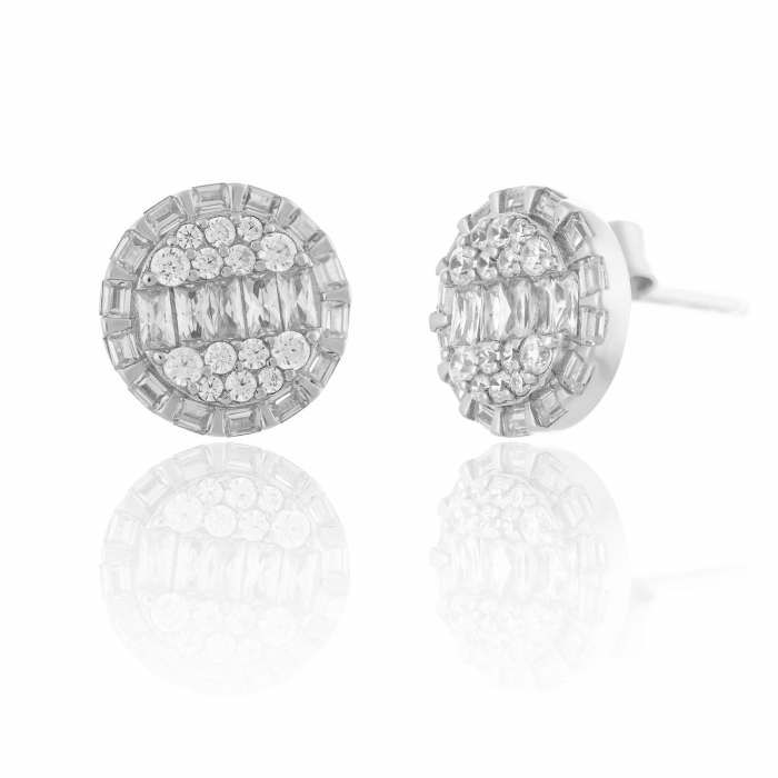 Cercei din argint 925 rodiat, Piatra: cubic zirconia, Culoare: transparenta, Sonis Silver [1]