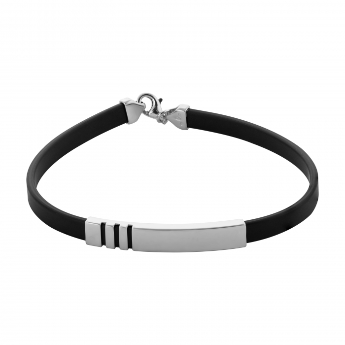 Bratara din piele naturala  ,cu accesoriu si sistem de inchidere din argint 925 rodiat, Sonis Silver [1]