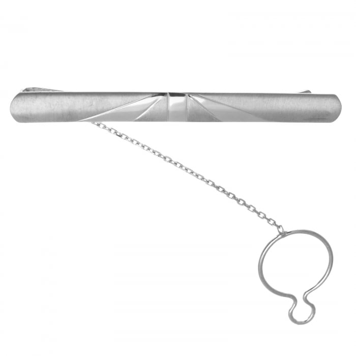 Ac de cravata din argint 925, Material: argint 925 rodiat, combinat cu argint mat, Greutate: 6.47 gr, Cod:759#9AC1 [1]