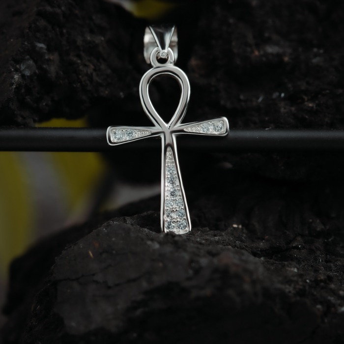 Pandantiv " tip cruce " din argint 925 rodiat, Piatra: cubic zirconia, Culoare: transparenta, Sonis Silver [2]