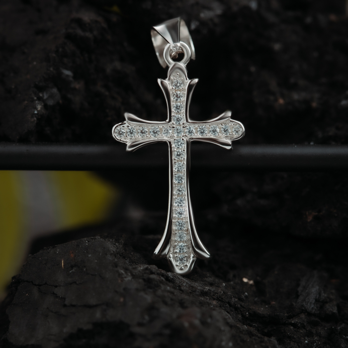 Pandantiv " tip cruce " din argint 925 rodiat, Piatra: cubic zirconia, Culoare: transparenta, Sonis Silver [2]