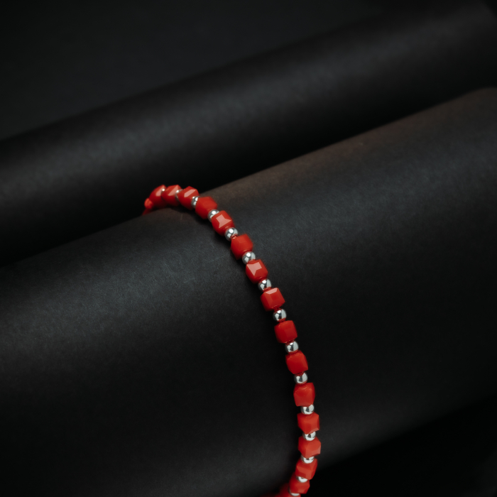 Bratara din argint 925 si snur textil rosu, Sonis Silver [2]