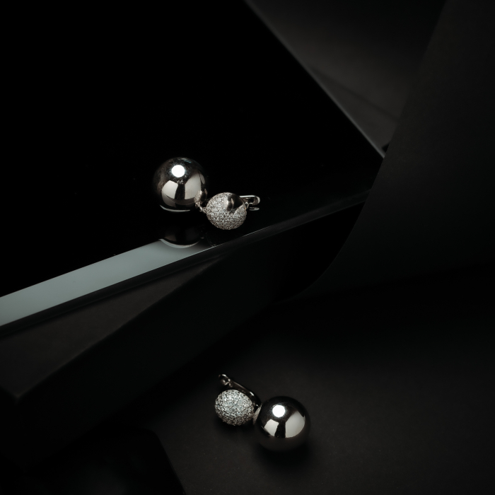 Cercei din argint 925 rodiat, Piatra: cubic zirconia, Culoare: transparenta, Sonis Silver [2]