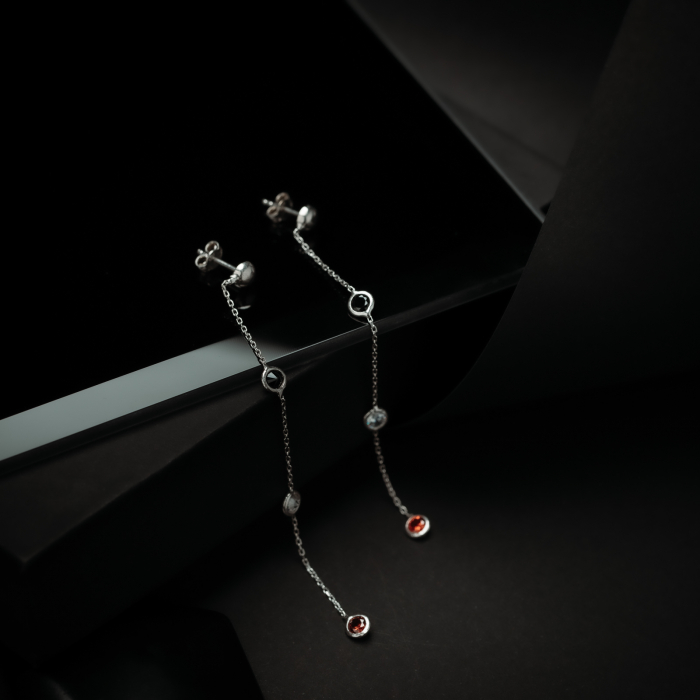 Cercei din argint 925, Piatra: zirconia fatetata, Culoare: multicolor, Sonis Silver [2]