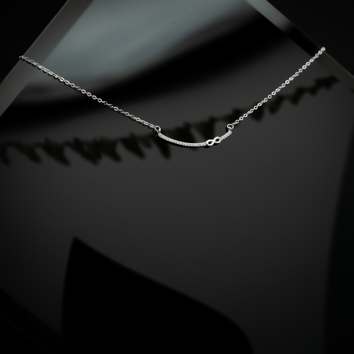 Lant din argint 925 rodiat , Piatra: cubic zirconia ,Culoare: transparenta, Sonis Silver [2]