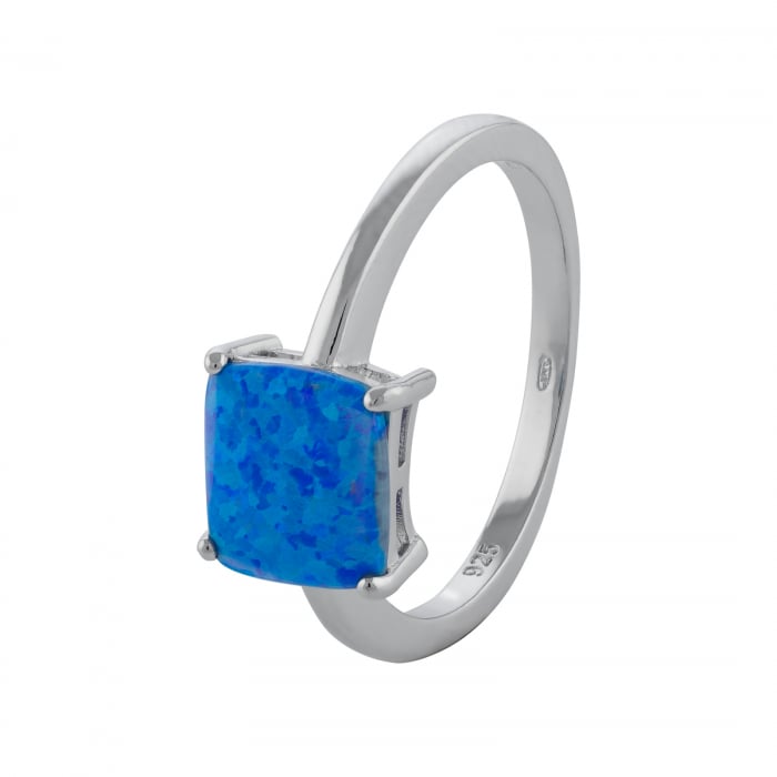 Inel din argint 925, Piatra: opal, Latime banda inelara: 2mm/ 8mm, Culoare: albastru, Cod:933I30 [1]